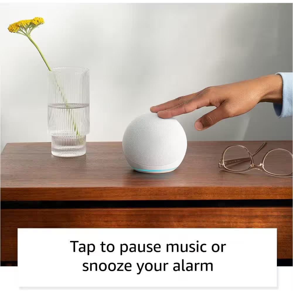Echo Dot (5Th Gen) Smart Speaker with Alexa Glacier White